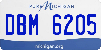MI license plate DBM6205
