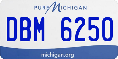 MI license plate DBM6250