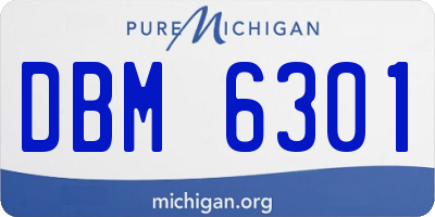 MI license plate DBM6301