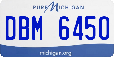 MI license plate DBM6450