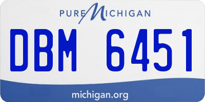 MI license plate DBM6451