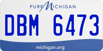 MI license plate DBM6473