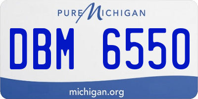 MI license plate DBM6550