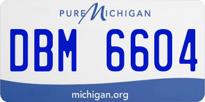 MI license plate DBM6604