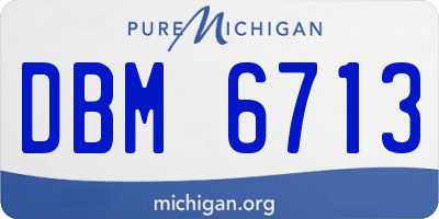 MI license plate DBM6713