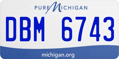 MI license plate DBM6743