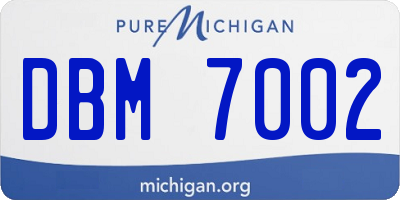 MI license plate DBM7002
