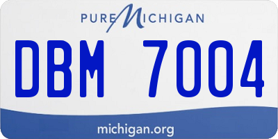 MI license plate DBM7004