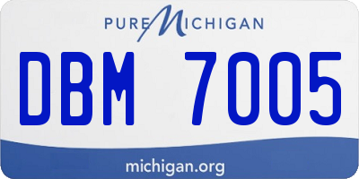 MI license plate DBM7005