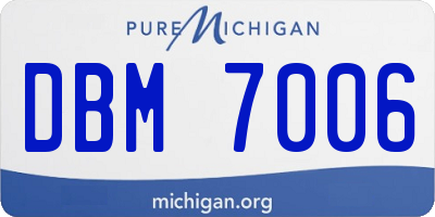MI license plate DBM7006