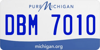MI license plate DBM7010