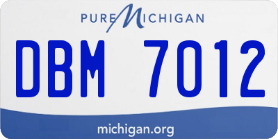 MI license plate DBM7012