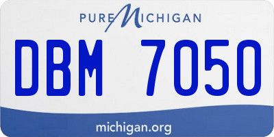 MI license plate DBM7050