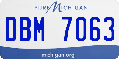 MI license plate DBM7063
