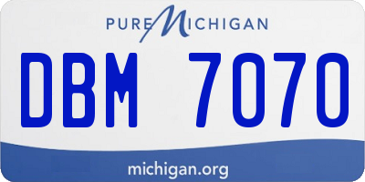 MI license plate DBM7070