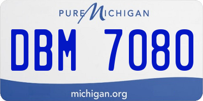 MI license plate DBM7080