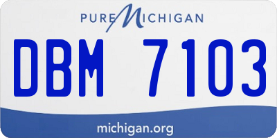 MI license plate DBM7103