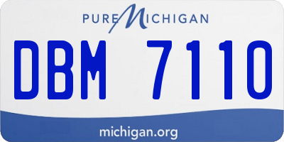 MI license plate DBM7110