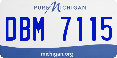 MI license plate DBM7115
