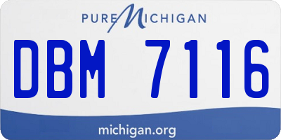 MI license plate DBM7116