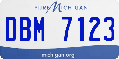 MI license plate DBM7123