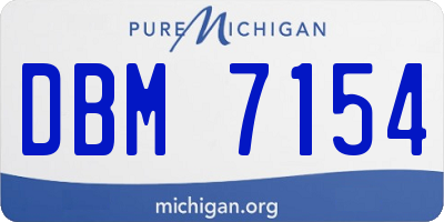 MI license plate DBM7154