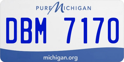 MI license plate DBM7170