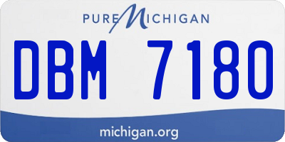 MI license plate DBM7180