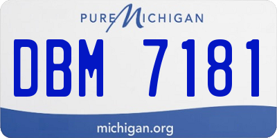 MI license plate DBM7181