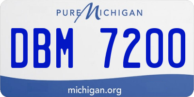 MI license plate DBM7200