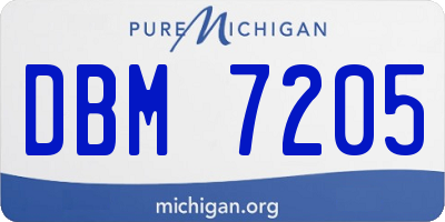 MI license plate DBM7205