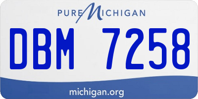 MI license plate DBM7258