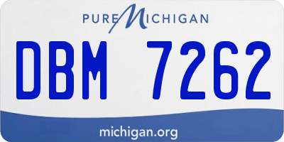 MI license plate DBM7262