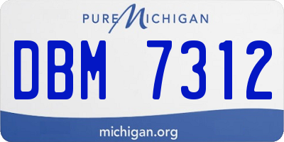 MI license plate DBM7312