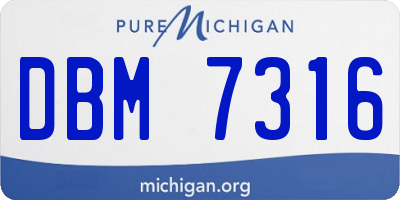 MI license plate DBM7316