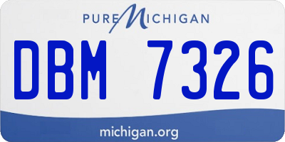 MI license plate DBM7326
