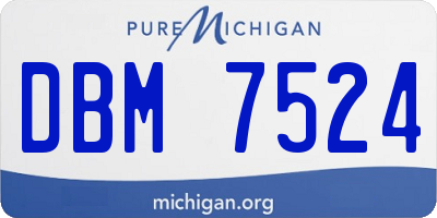 MI license plate DBM7524