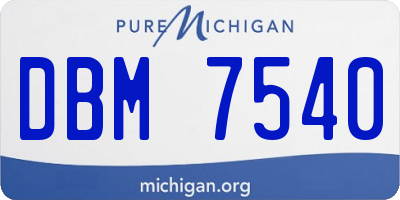 MI license plate DBM7540