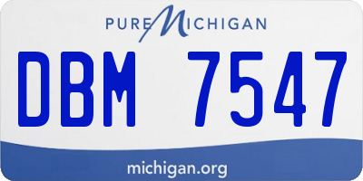 MI license plate DBM7547
