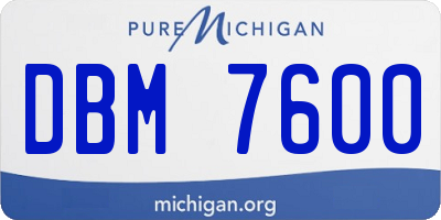 MI license plate DBM7600