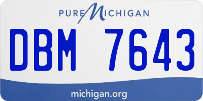 MI license plate DBM7643