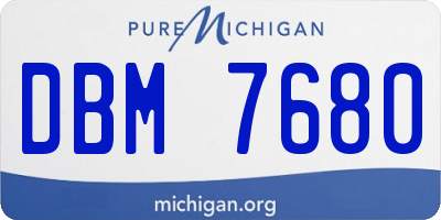 MI license plate DBM7680
