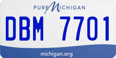MI license plate DBM7701