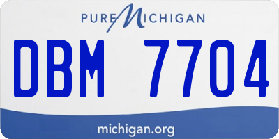 MI license plate DBM7704