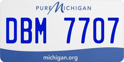 MI license plate DBM7707