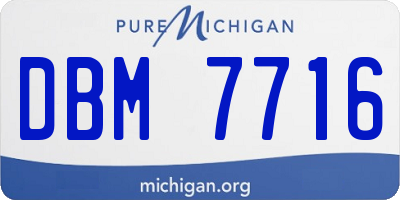 MI license plate DBM7716