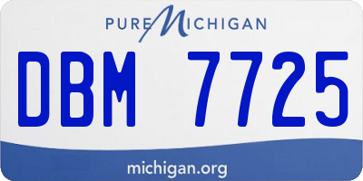 MI license plate DBM7725