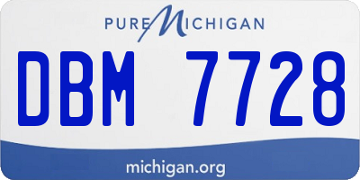 MI license plate DBM7728