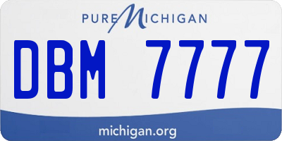 MI license plate DBM7777