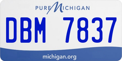 MI license plate DBM7837